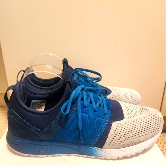 New Balance 247 Revlite Blue/Blk/White Suede Sneakers SZ.9.5 Mens Ret.$147 EUC! - Picture 2 of 10